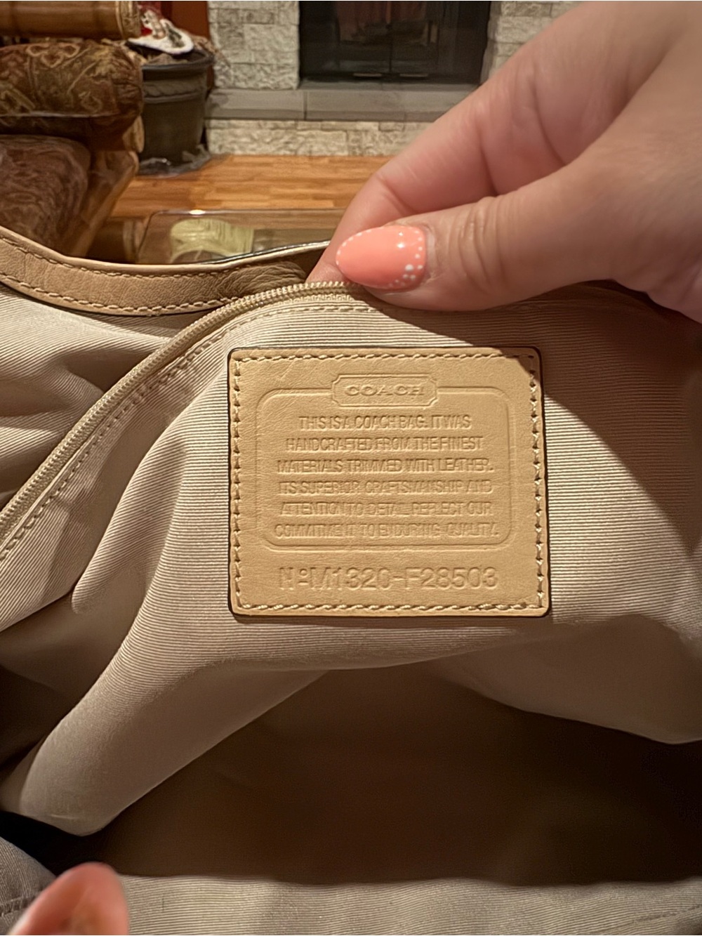 Coach Signature Canvas Shoulder Bag in Beige and Pink - Picture 5 of 7